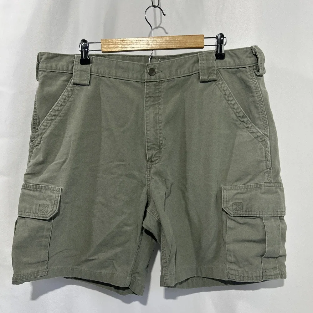 Carhartt Shorts Mens Sz 40 Green Cargo Relaxed Fit Canvas Workwear Outdoor